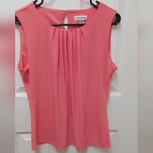 Coral sleeveless blouse calvin klein size L